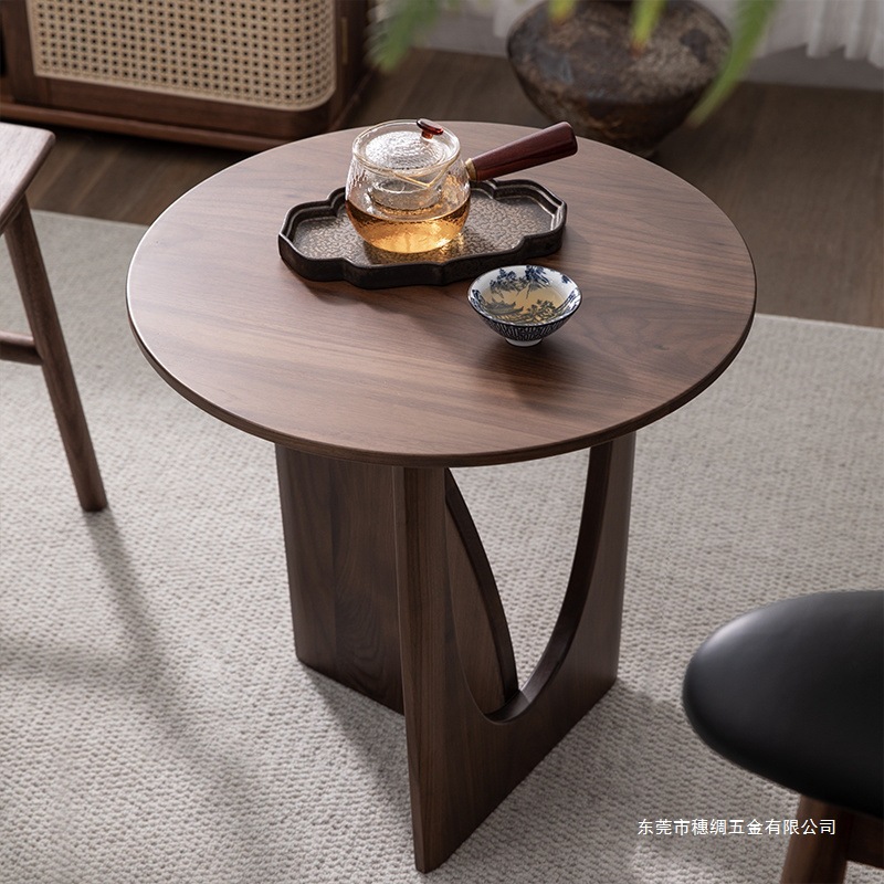 Nordic Solid Wood Small Coffee Table Living Room Home Balcony Table Sofa Side Table Rubber Wood Small Round Side Table Corner Table Factory
