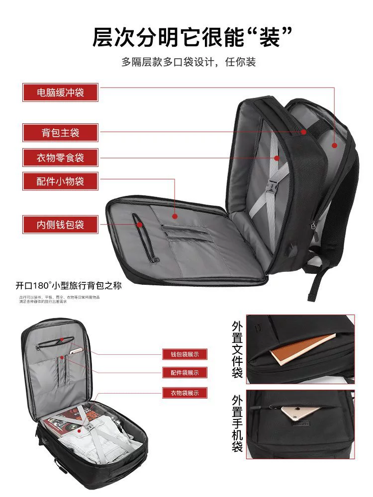 Рюкзак для ноутбука, совместим с Lenovo, HP, Asus, модель Pro, Pro16
