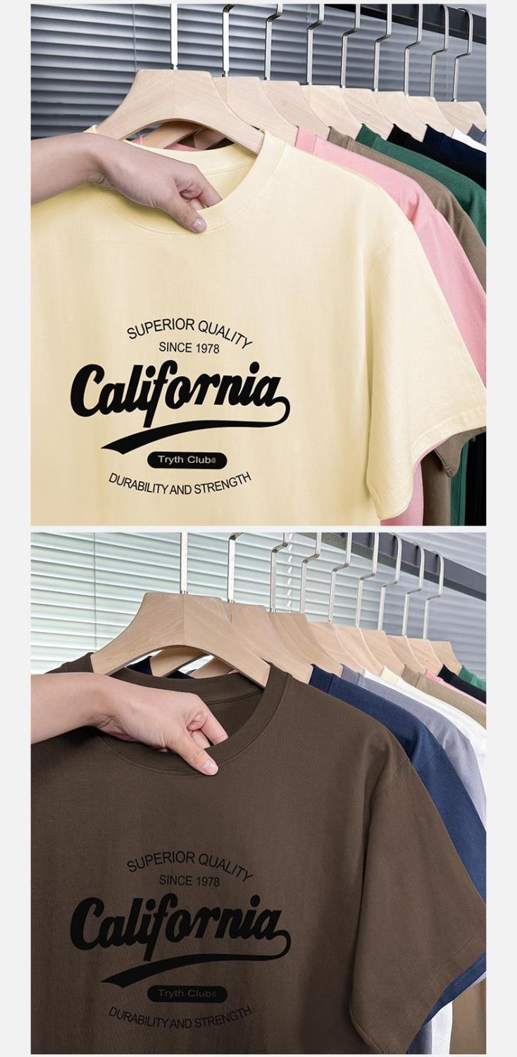 Wholesale Men's Cotton Simple Style Streetwear Vocabulary Words/Name Solid Color Short Sleeve Men's T-shirt display picture 4