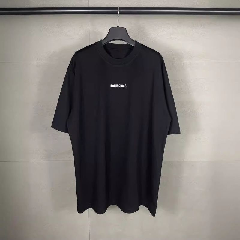 Correct Version high quality B 25SS Front and Back Classic Letter Short-sleeved T-shirt All-match Casual Men's and Women's Same Style