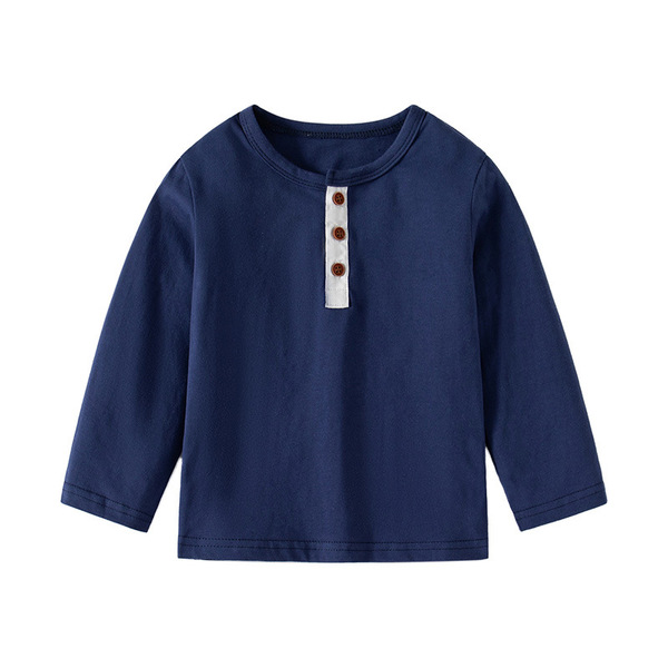 Spring comfortable long-sleeve with a round collar for boys