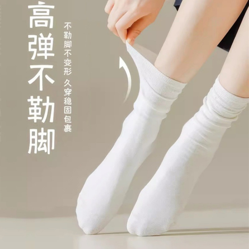 骨のない靴下の子供の夏の薄いタイプの中筒の靴下の純綿の底は楽福の靴の白い山の靴下の春秋月子のストッキングを配合します。