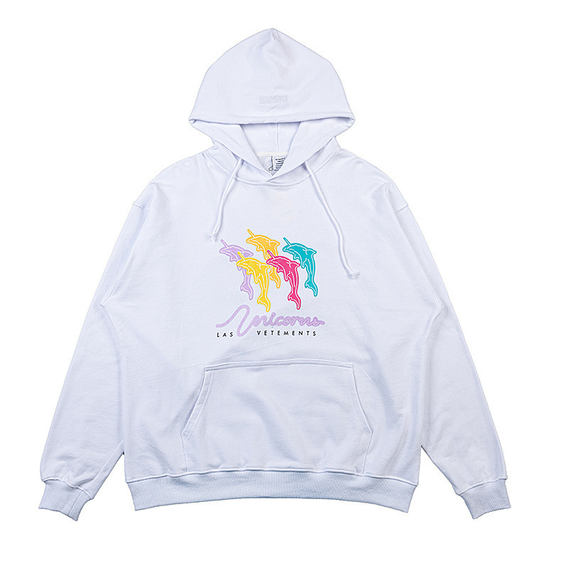 Women's Clothing lucky letter printed washed and distressed long sleeved hooded sweatshirt _voghion.com