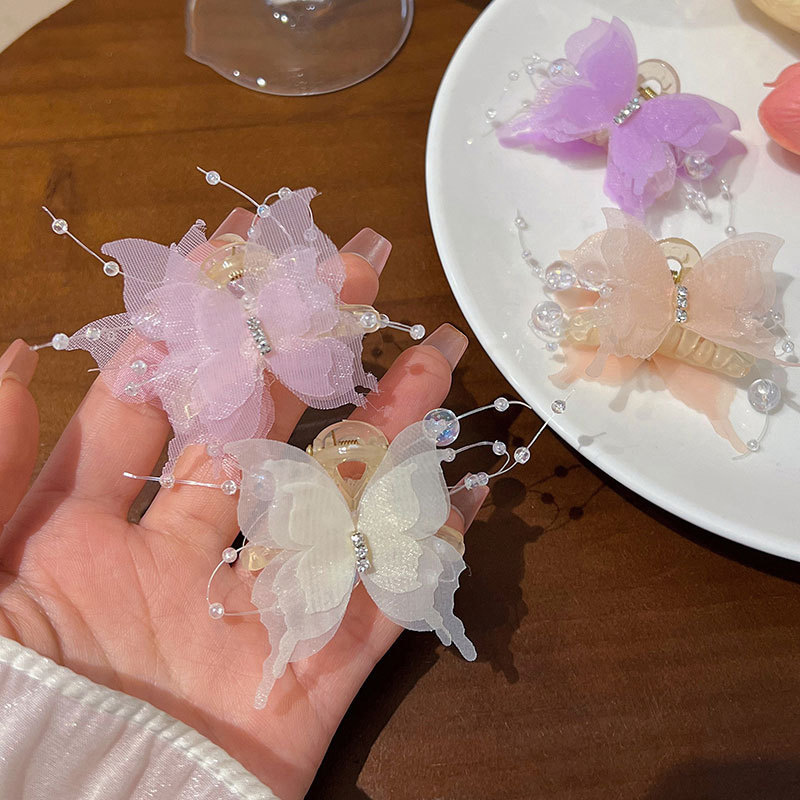 Super Fairy Butterfly Bubble Small Grab Clip Headdress Hairpin Side Clip Side Clip Female Bangs Fixed Hairpin Fairy Hair Accessories