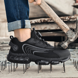 2025 Spring and Autumn Rotating Buckle New Anti-Puncture and Anti-Smash Steel Toe Men's and Women's Labor Protection Shoes Safety Construction Site Welder Shoes