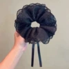 Black lace drawstring hair ring