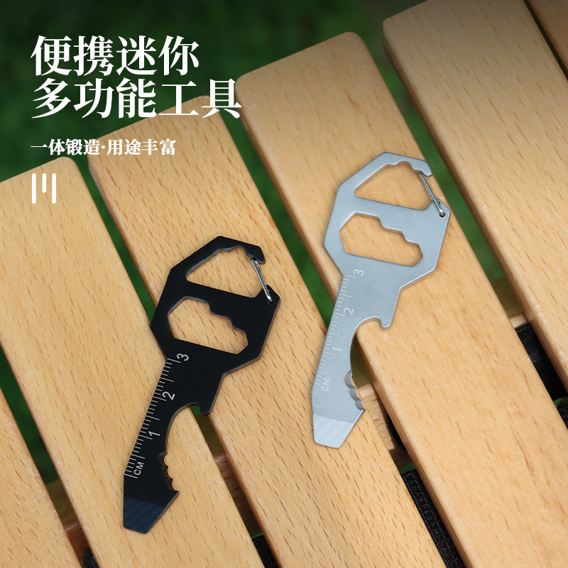 Tarjeta de tipo EDC herramienta tarjeta multifunción llavero abrebotellas colgante hexagonal destornillador portátil mini herramienta