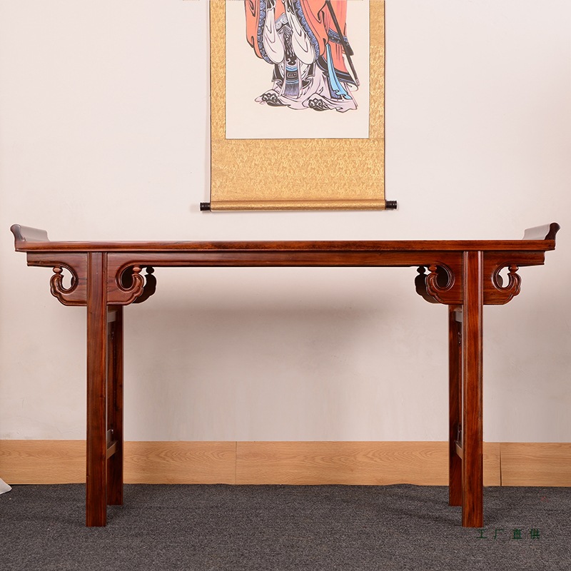 Chinese-Style Antique-Style God of Wealth Altar Table for Home Use, Economical Solid Wood Buddha Table, Foyer Table, Central Hall Calligraphy Table