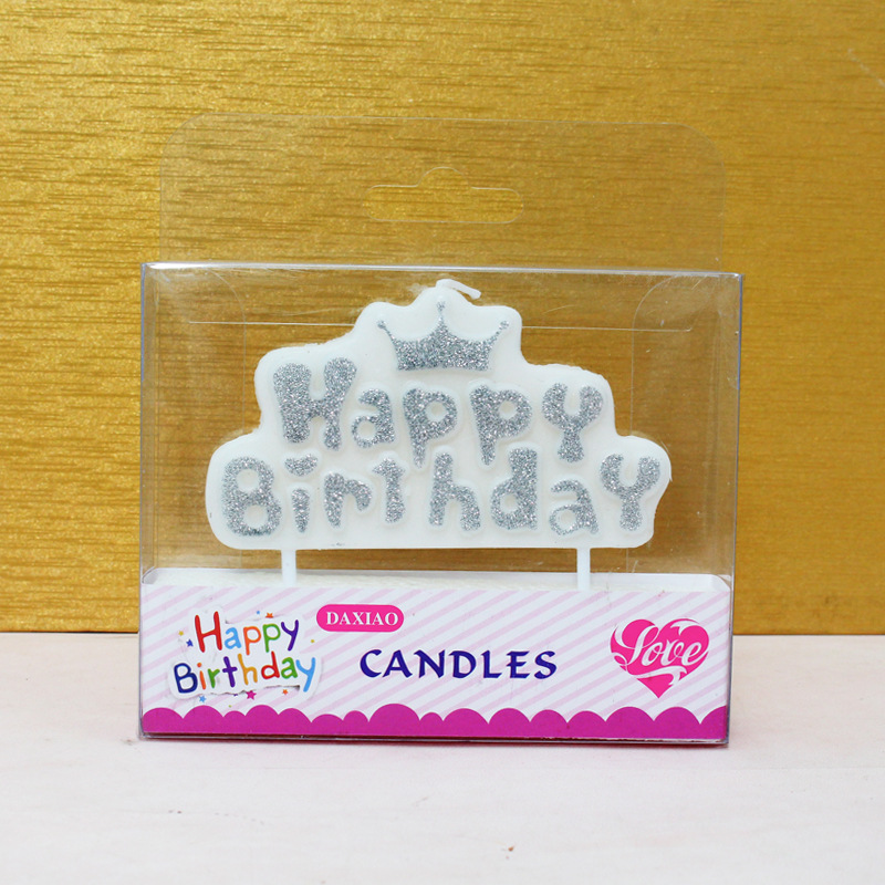 Amazon transfronteriza carta de oro vela Feliz cumpleaños Inglés para hornear pastel insertar DIY vela de cumpleaños