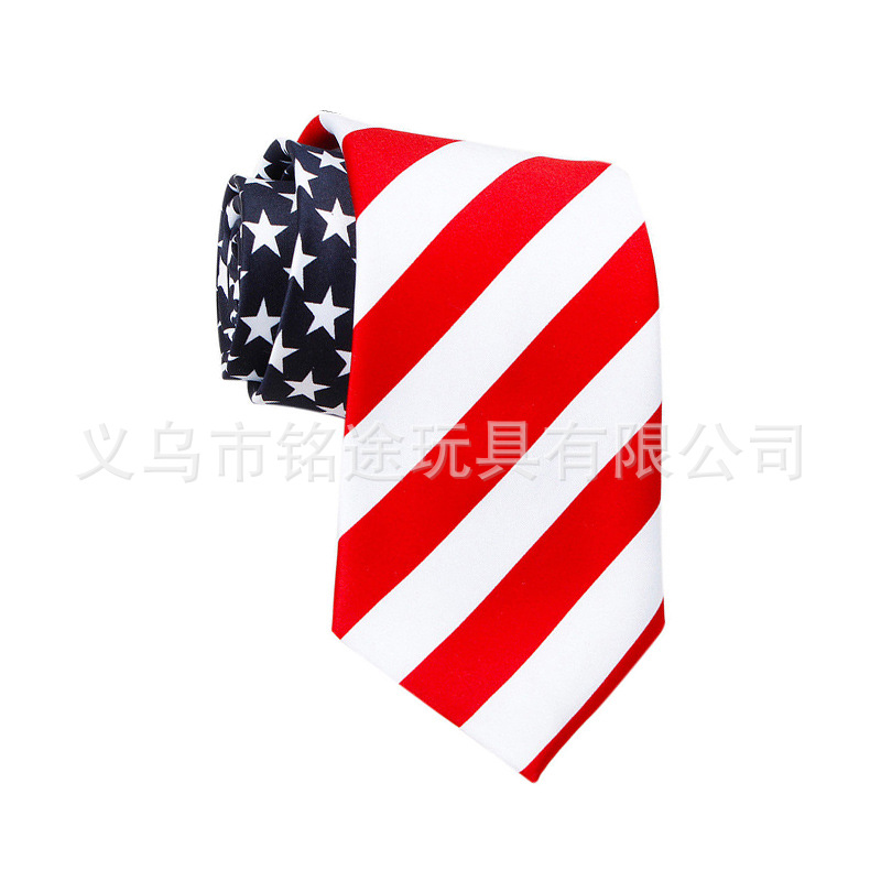 Día de la Independencia de EE. UU. Viste a la bandera, ropa a rayas, accesorios fotográficos, moda, estilo británico, corbata, decoración de collar