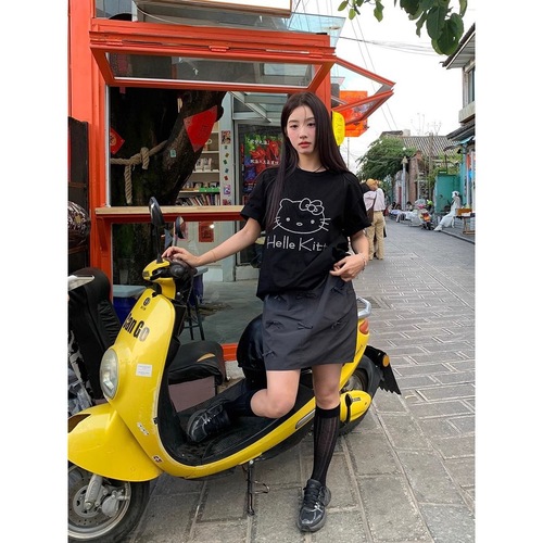 2025 Summer New White T-Shirt for Women Short Sleeve Korean Loose Lazy Style Ice Silk Cool Sensation Student Top for Women