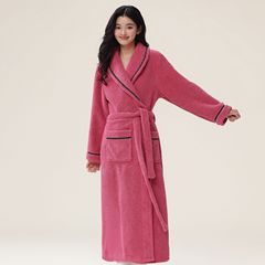 加厚珊瑚绒睡袍秋冬情侣睡衣家居服大码舒棉绒加绒浴袍套装女加长