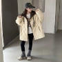 新款女童加厚中长款棉服