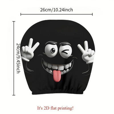Printing Services for Funny Expression Car Pillow: Universal seat cover - cartoon-fun-expressions-double-sided-printing-1-pack