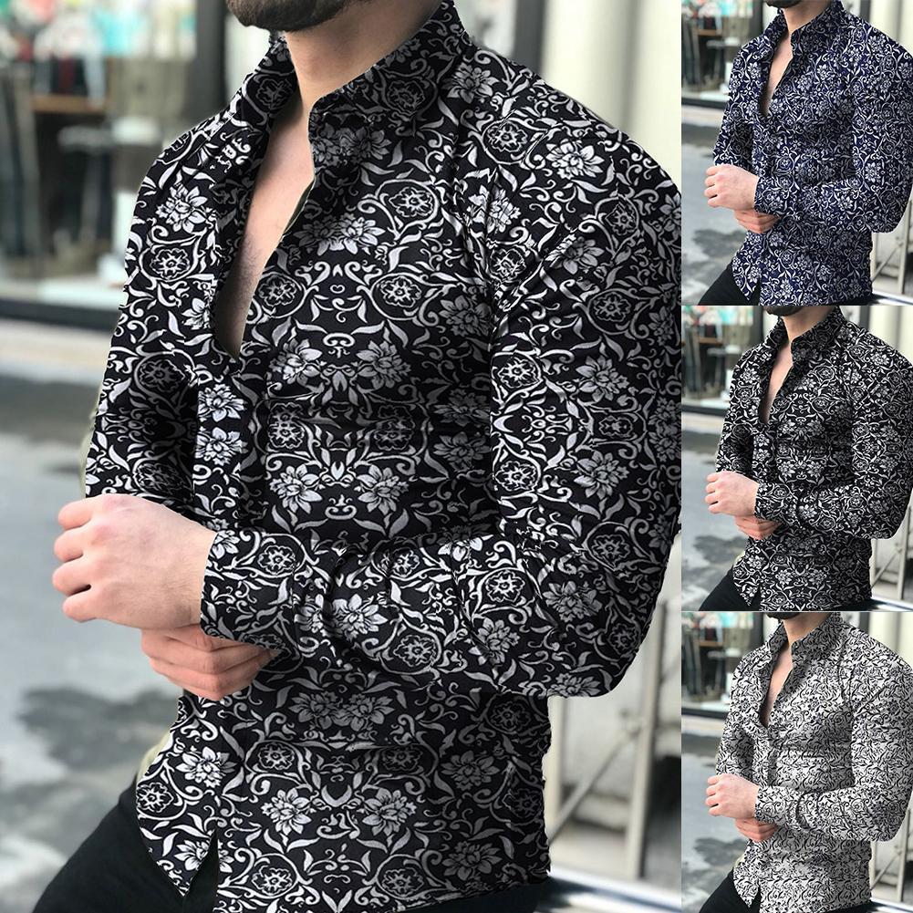 Men's Ditsy Floral Blouse Men's Clothing display picture 6