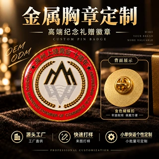 商会周年庆金属徽章定制锌合金滴胶胸章企业高校活动纪念胸针定制
