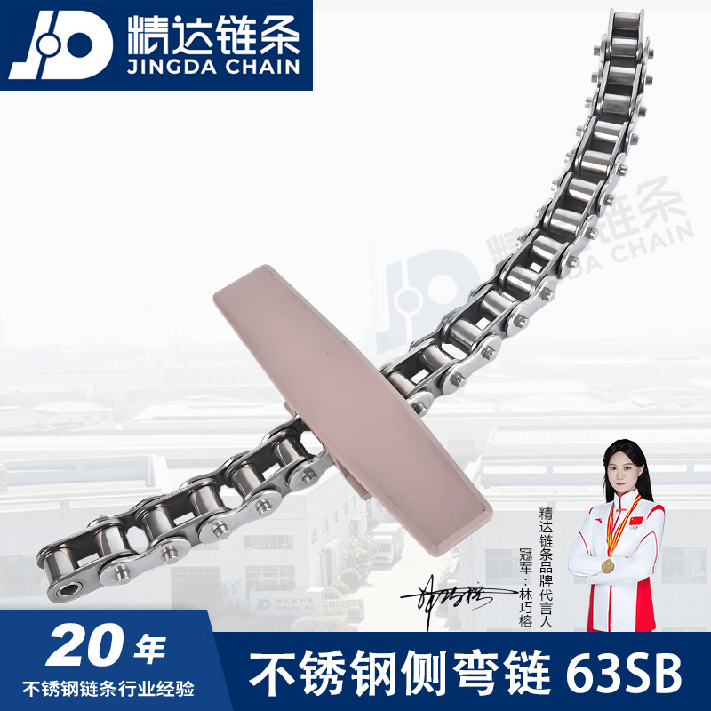 不锈钢侧弯链条转弯机输送机1873底链08BSB60SBSS输送带