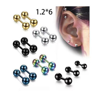 European and American version double head ball tongue nail simple fashion earrings cute mini small ear bone nail