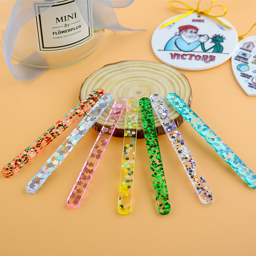 Creative plastic ice cream model sticks Jelly color acrylic dessert ice cream sticks Baked decorative popsicle sticks