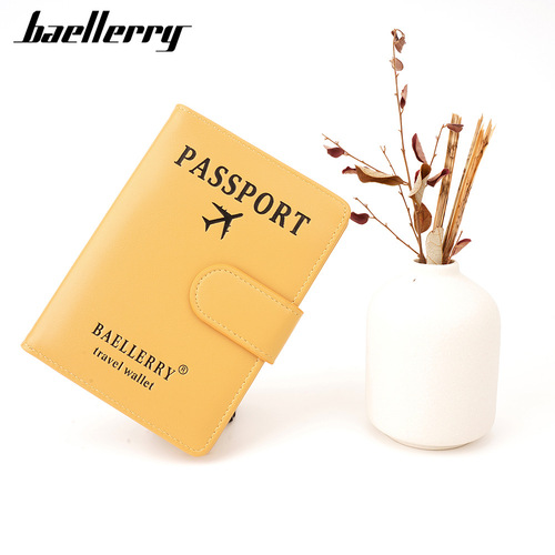 Baellerry new unisex passport bag cross-border anti-magnetic buckle multi-functional RFID travel ticket passport holder