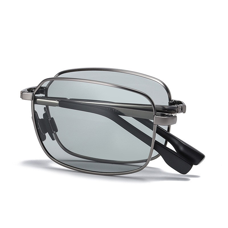 Folding sensor -sensing sunglasses Men driving alloy box square…