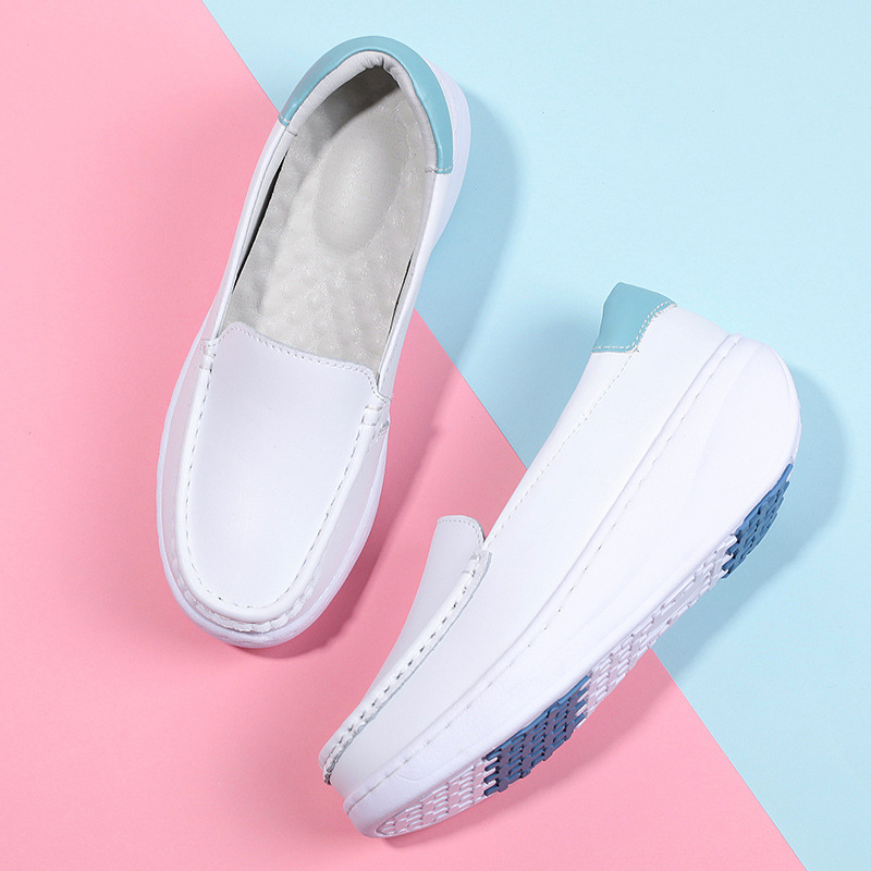 in stock nurse shoes women's soft bottom non-slip spring and autumn comfortable white thick bottom heightening work shoes cross-border a generation of hair in stock nurse shoes women's soft bottom non-slip spring and autumn comfortable white thick bottom heightening work shoes cross-border a generation of hair
