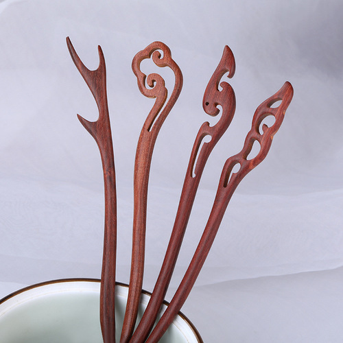 Red sandalwood hairpin, antique sandalwood hairpin, simple modern red sandalwood hairpin, Hanfu hair accessories, daily cheongsam hairpin