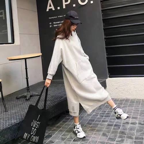 Relaxed Plus Size Women's 300 Pounds Dress Plus Size Women's Hooded Padded Sweatshirt 200 Coverage Belly Outerwear