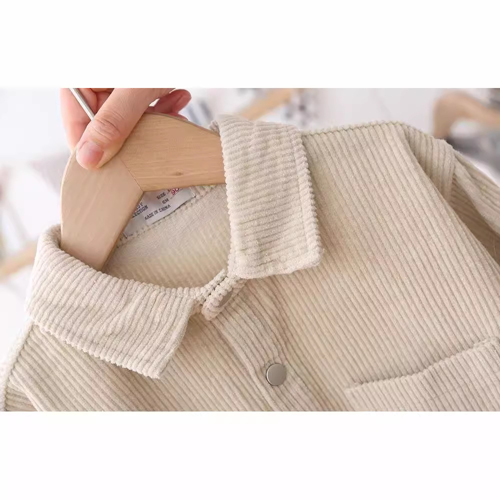 Camisa de manga larga para niños Estilo occidental primavera y otoño Camisa elástica estilo coreano Camisa de bebé Camisa de pana superior contraste color camisa