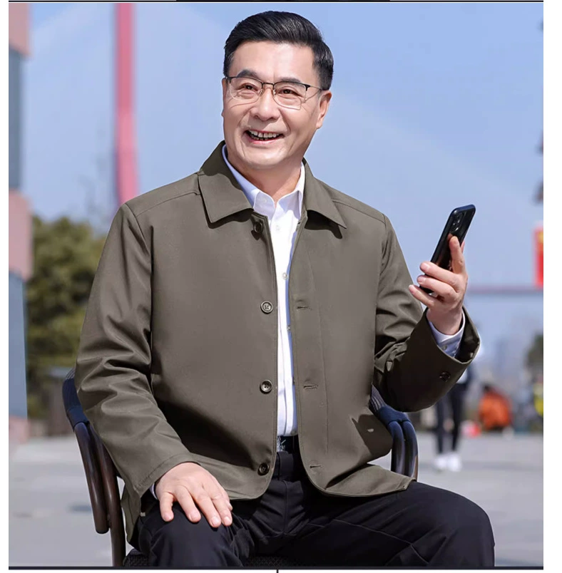 Оптовая Продажа с фабрики, Мужское пальто среднего возраста, весна и осень, новая куртка, папа, пальто, свободный толстый старик