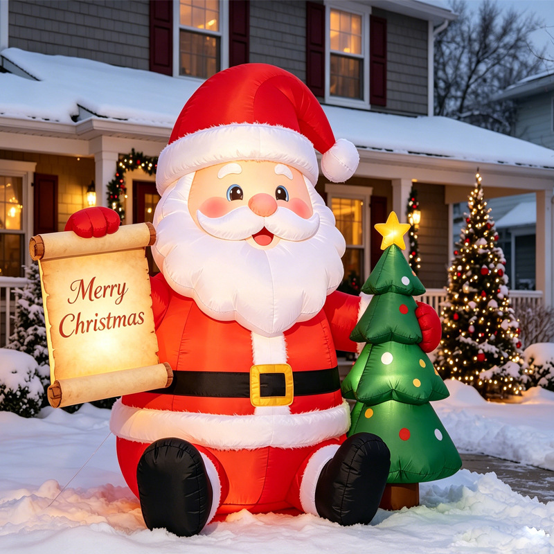 Navidad infláble transfronteriza alce arco patio al aire libre paquete de regalo muletas juguetes LED luminoso decoración modelo inflable