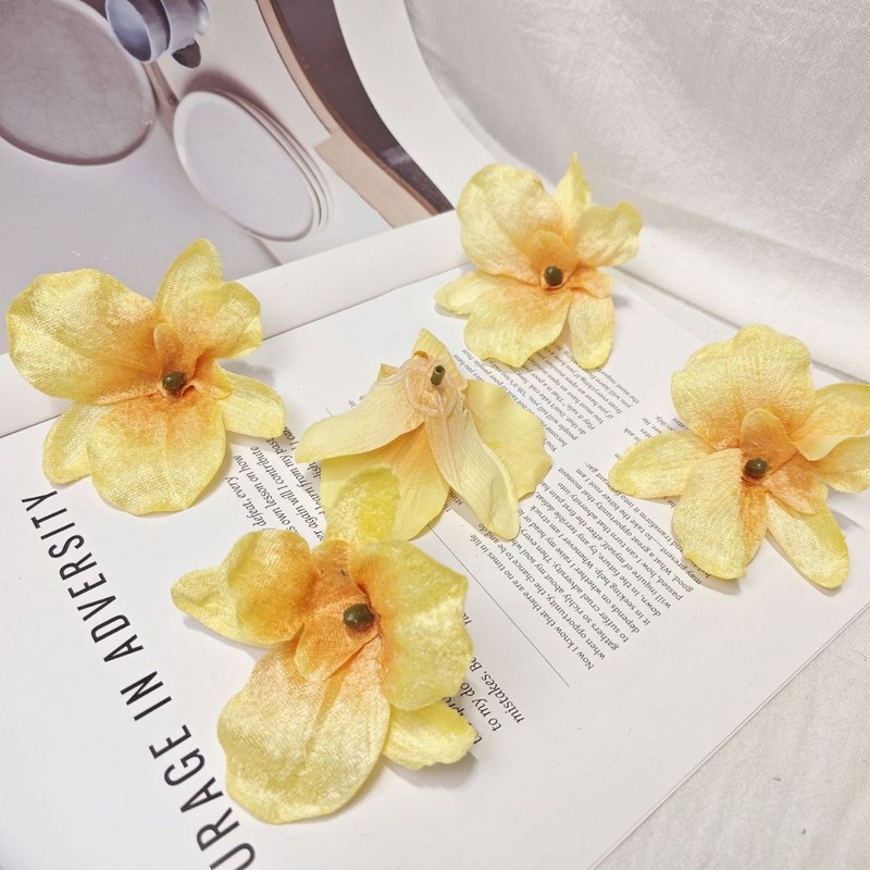 ベルベットの蘭の花 DIY ブライダルヘアアクセサリー 花飾り ヘアピン アクセサリー 花飾り 結婚式 ホームギフトボックス フェイクフラワー 胡蝶蘭|undefined