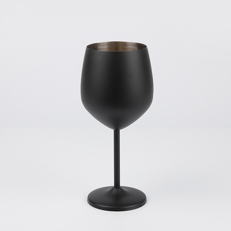 Copa de acero inoxidable de una sola capa de estilo europeo 500ml 18oz copa de champán de metal a prueba de caídas copa de vino tinto galvanizado en stock