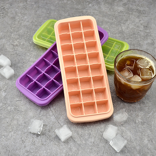 Silicone ice tray with lid 24-grid square ice tray Coke ice cube whiskey ice cube ice making tool multi-color