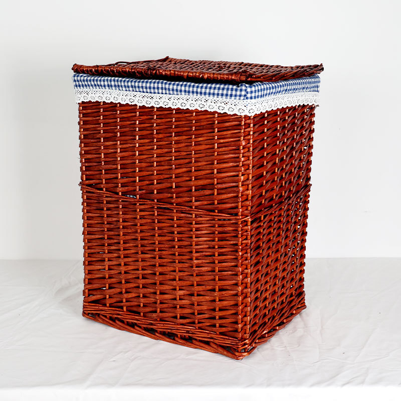 Directo de fábrica del Norte cesta de almacenamiento de Mimbre con forro de tela Hotel Casa sundries organización grande cesta de lavandería