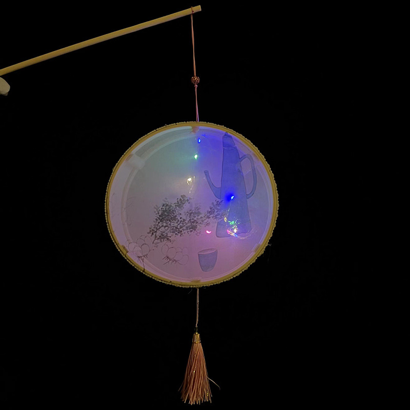 Año nuevo Festival de Primavera linterna niños conejo linterna hecha a mano DIY luminoso estilo antiguo linterna portátil Hanfu Palacio linterna al por mayor