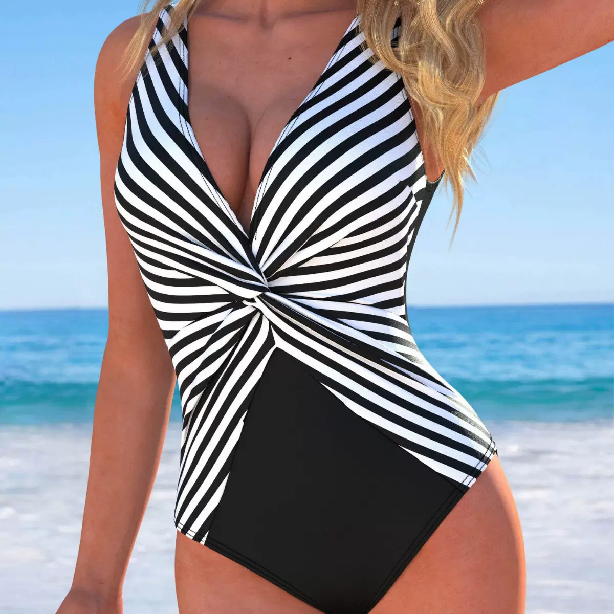 2026全网热销10W+泳衣女款批发跨境亚马逊连体性感保守遮肚显瘦仙