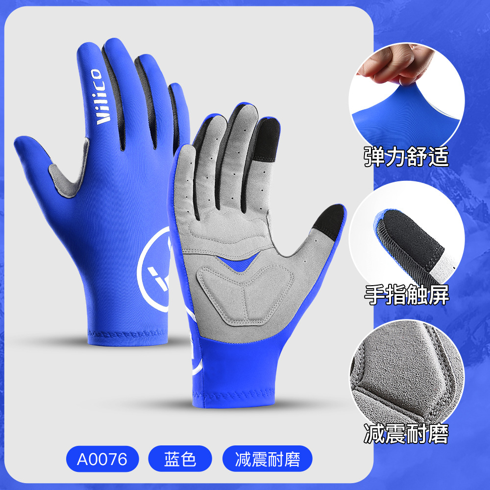 Guantes de Ciclismo para Primavera y Otoño, Estilo Nuevo, Dedos Completos, para Hombre y Mujer, para Bicicleta de Carretera, Amortiguadores, Resistentes al Desgaste, con Pantalla Táctil, Venta al por Mayor