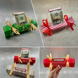 Christmas Candy Box Kids Ribbon Red Money Box Decorative Party Gift Box Wedding Party Packaging