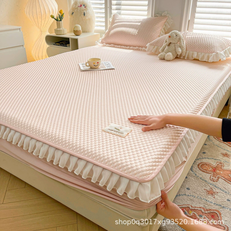 Summer sheet, mat, set, silk mattress, protective case, bedspread, 3 piece set, washable