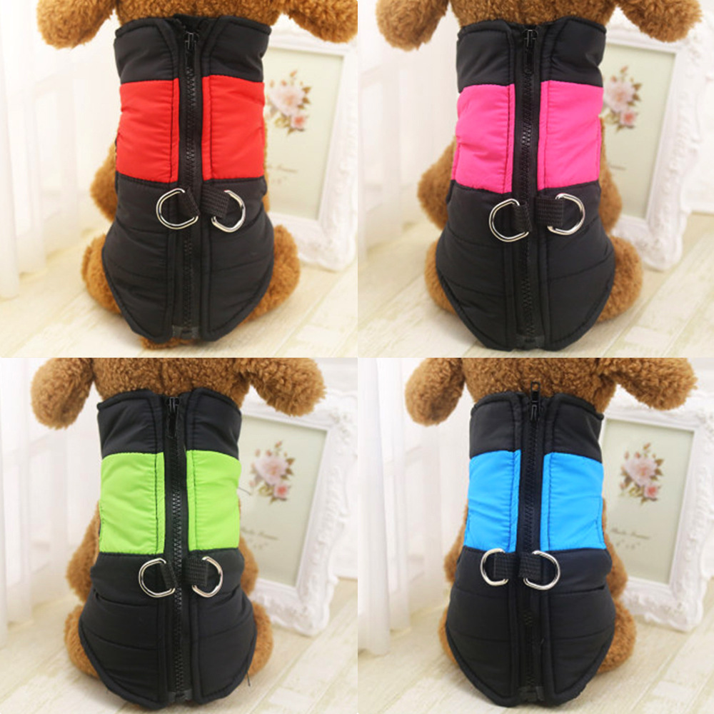 Liquidación de ropa de invierno para mascotas de algodón acolchado con hebilla de tracción perros grandes, medianos y pequeños perro gato ropa suministros al por mayor