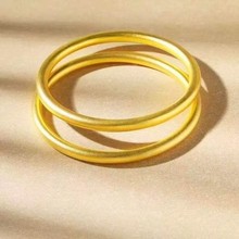 新款古法越南沙金新中式复古手镯磨砂哑光手镯女黄金色小众手镯