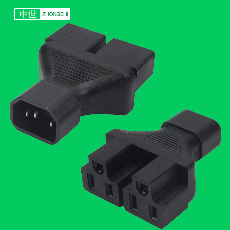 IEC320 C14转2XNema5-15R电源适配器C14转2x美标母头转换插头插座