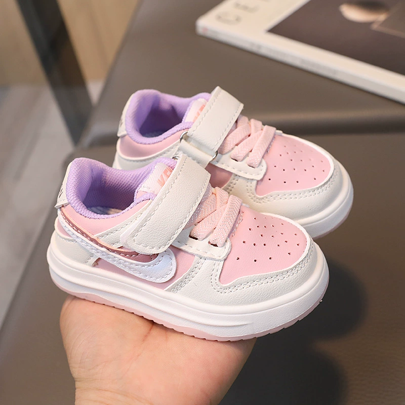 Children's sports shoes, cute white shoes for early age, 2023, autumn, soft sole