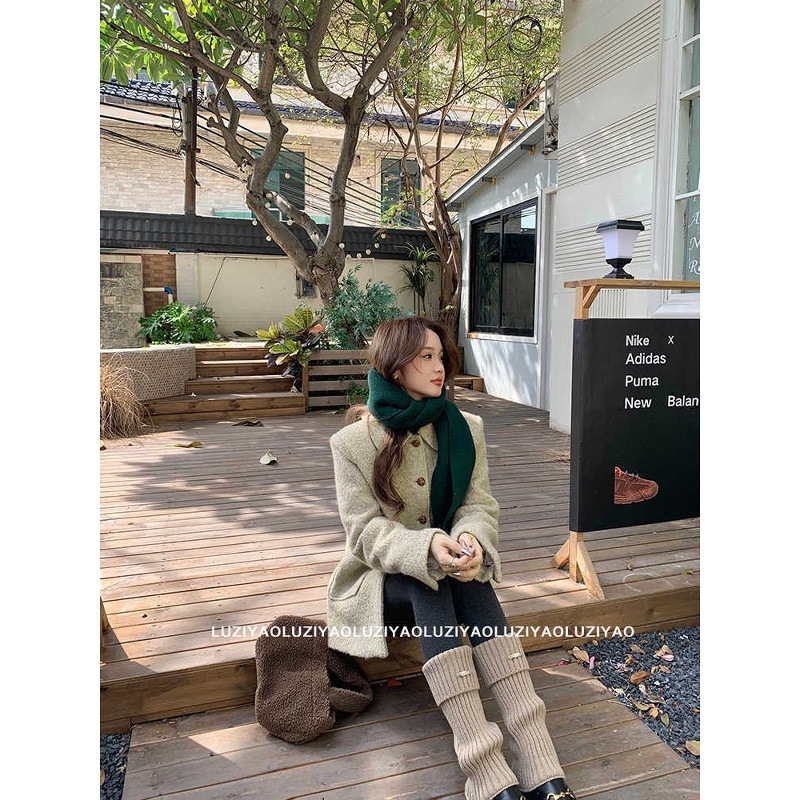 大码胖mm韩系小香风上衣秋季新款夹棉保暖休闲毛呢中长款外套女装|undefined
