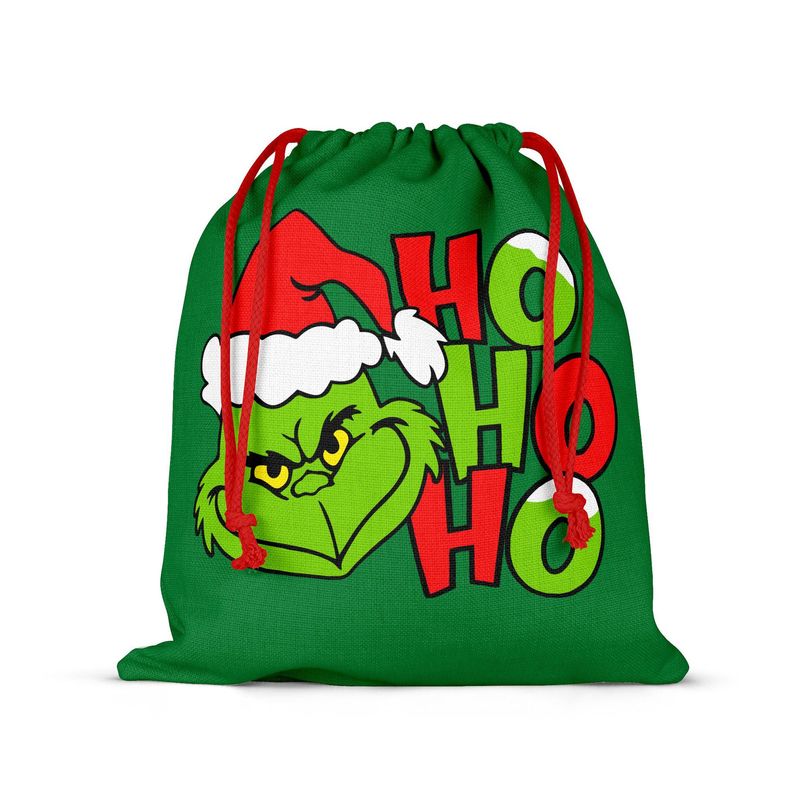 速売通アマゾンアニメgrinchクリスマスグリーン奇両面プリント新年プレゼント袋ポケット麻布|undefined