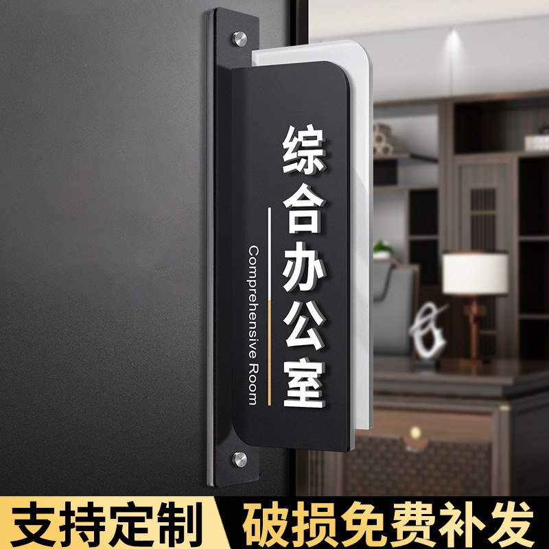 オフィスのドアサイン、高級感のある会社の総経理会議、財務部門の横吊り交換可能な部門サイン|undefined