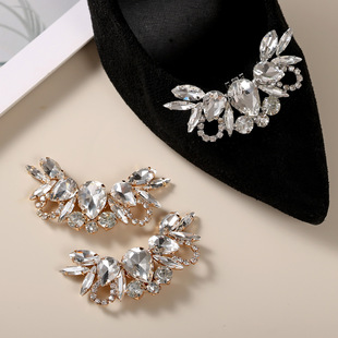 Cross-border All-match Rhinestone Shoe Buckle Metal Women's Shoes Upper Decoration Wedding Shoes High-heeled Shoes Flower Clip Buckle Removable Shoe Matching