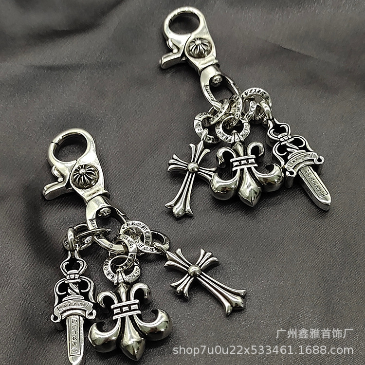 Chkeluo cremallera llavero accesorios Cruz colgante hebilla primavera langosta cabeza bloqueo s925 etiqueta
