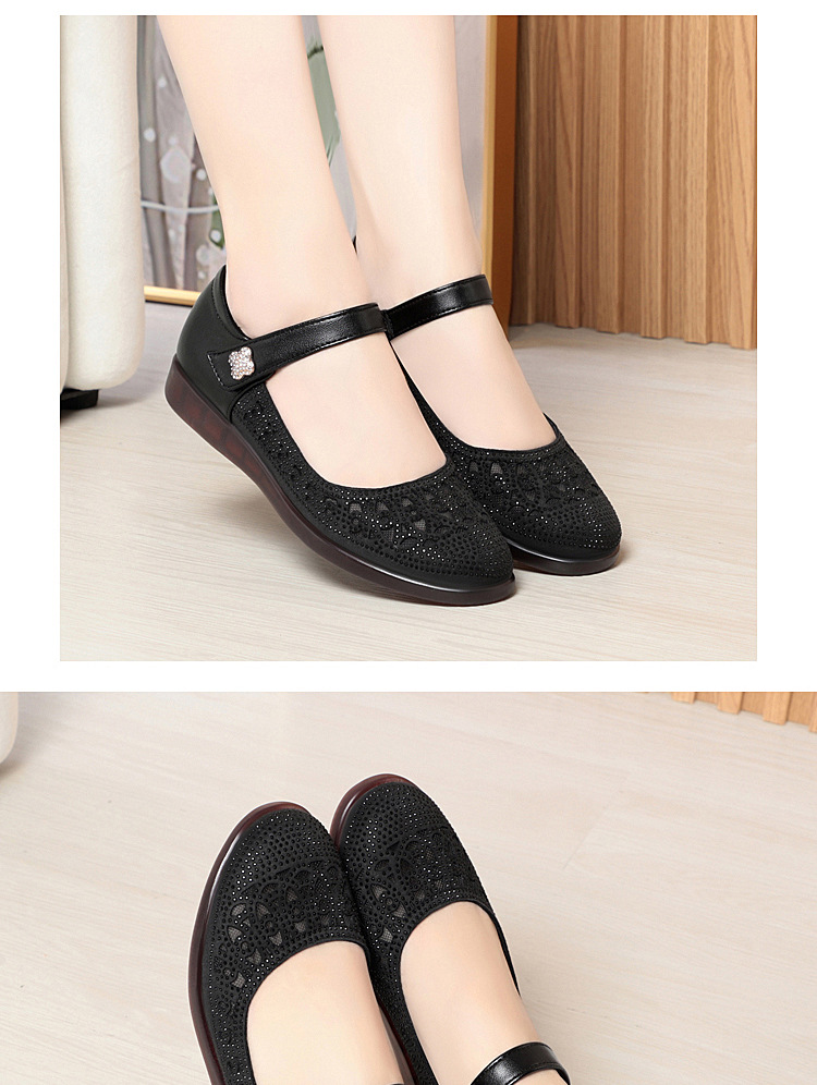 Sandal da thật quai chữ V đế bệt mùa hè cho nữ cỡ lớn — Màu be chi tiết 11